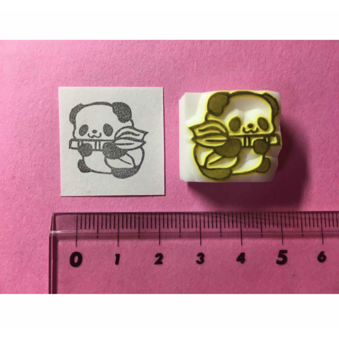 消しゴムはんこ　パンダ ハンドメイドの文具/ステーショナリー(はんこ)の商品写真