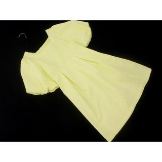 ウィルセレクション(WILLSELECTION)のWILLSELECTION ウィルセレクション パフスリーブ Aライン ワンピース sizeM/黄 ■◆ レディース(ミニワンピース)