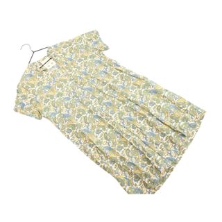 ビームス(BEAMS)のBEAMS HEART ビームスハート ペイズリー柄 チュニック丈 半袖シャツ ブラウス 黄ｘ青 ■◆ レディース(ミニワンピース)