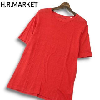 H.R.MARKET ハリウッドランチマーケット 春夏★ 麻100% 半袖 リネン ニット カットソー Tシャツ Sz.3 メンズ 赤 日本製(Tシャツ/カットソー(半袖/袖なし))