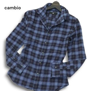 【新品 未使用】 CAMBIO カンビオ 通年★ 長袖 チェック シャツ Sz.M　メンズ 日本製(シャツ)