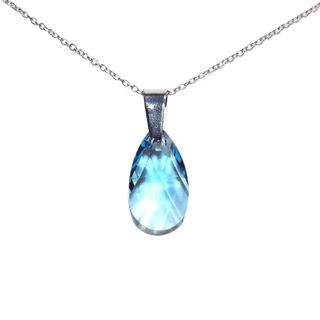 スワロフスキー(SWAROVSKI)のティアドロップ アクアマリンスワロフスキーネックレス(ネックレス)