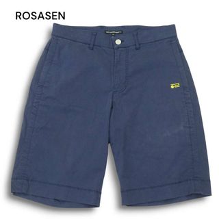 ROSASEN ロサーセン ゴルフ 春夏 ロゴ刺繍★ ストレッチ ショート パンツ Sz.79 メンズ ネイビー
