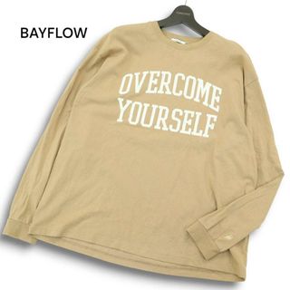 ベイフロー(BAYFLOW)の24SS★ BAYFLOW ベイフロー 通年 プリント★ GOODDAY カラー 長袖 カットソー ロンTシャツ Sz.4 メンズ ベージュ(Tシャツ/カットソー(七分/長袖))