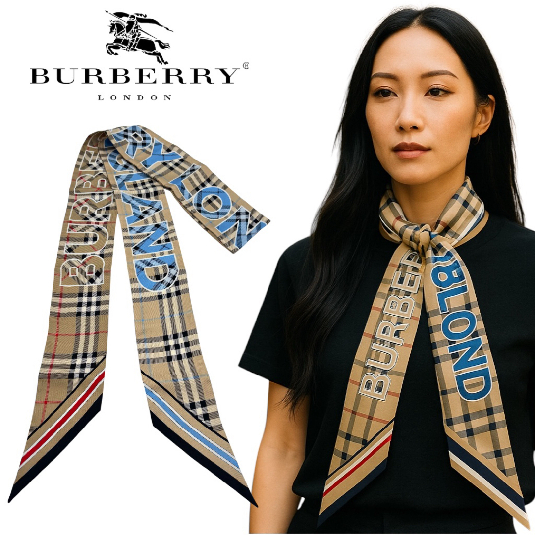 BURBERRY - BURBERRY バーバリー ノバチェック シルク リボン