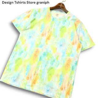 Design Tshirts Store graniph グラニフ 春夏★ 総柄 印象画★抽象 半袖 Tシャツ カットソー Sz.L メンズ