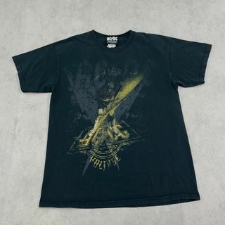 AC/DC　ハイボルテージ　稲妻　半袖　Tシャツ　バンド　古着　ブラック　黒　M