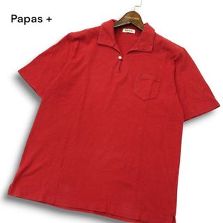 Papas + パパス プラス 春夏★ 半袖 コットン ポロシャツ Sz.M メンズ 日本製(ポロシャツ)