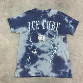 ICE CUBE　タイダイ　雷　サンダー　N.W.A.　Tシャツ　古着　ブルーM(Tシャツ/カットソー(半袖/袖なし))