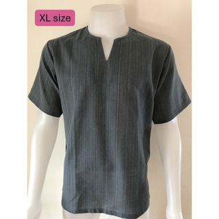 n182【新品未使用】Tシャツ Vネック 半袖 グレー メンズ XLサイズ