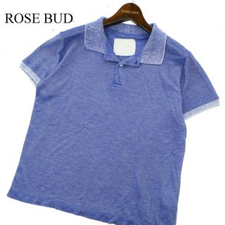 ROSE BUD - ROSE BUD ローズバッド 春夏 半袖★ 鹿の子 ポロシャツ Sz.SMALL　メンズ 青 日本製