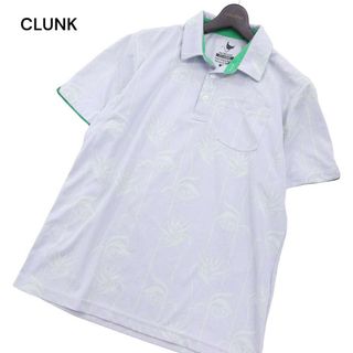 CLUNK クランク 春夏 半袖 ロゴ刺繍★ 総柄 ポロシャツ Sz.O　メンズ 大きいサイズ ゴルフ(ウエア)