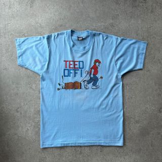 スクリーンスターズ(SCREEN STARS)の90s スクリーンスターズ ジョークtシャツ USA製 L ライトブルー ゴルフ(Tシャツ/カットソー(半袖/袖なし))