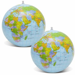 TOAURDA ビーチボール 地球儀 ボール 膨脹可能な遊び場ボール ハンド地球(その他)