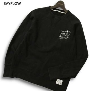 ベイフロー(BAYFLOW)のBAYFLOW ベイフロー 通年 スウェット★ クルーネック トレーナー Sz.3 メンズ 黒(スウェット)