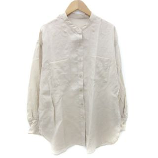ナチュラルビューティーベーシック(NATURAL BEAUTY BASIC)のナチュラルビューティーベーシック シャツ 長袖 バンドカラー S ベージュ(シャツ/ブラウス(長袖/七分))