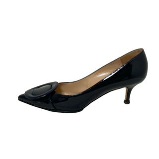 Gianvito Rossi - Gianvito Rossi(ジャンヴィト・ロッシ) パンプス 37 1/2 レディース - ダークネイビー アウトソール張替済 レザー