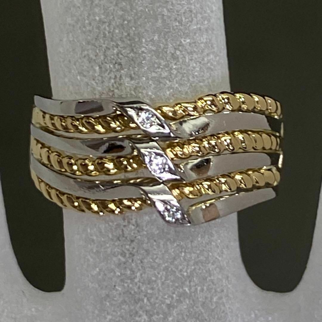 K18　天然ダイヤモンドリング　D0.02ct　サイズ14.5号　18金 レディースのアクセサリー(リング(指輪))の商品写真