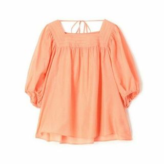 トゥモローランド(TOMORROWLAND)のトゥモローランド　コットンシルクスクエアネックブラウス　23SS ハシゴレース(カットソー(半袖/袖なし))
