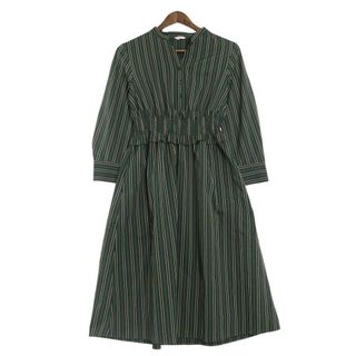 Te chichi テチチ 秋冬 ストレッチ★ ストライプ シャツワンピース ミディ丈 ロング Sz.F レディース(その他)
