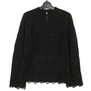 SLOBE IENA スローブ イエナ 春夏★ 長袖 フローラル刺繍 レース シースルー ブラウス Sz.F レディース 黒(シャツ/ブラウス(長袖/七分))