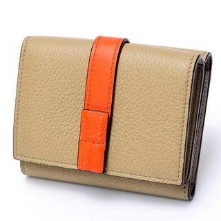 ロエベ(LOEWE)のロエベ / LOEWE　トライフォールド ウォレット / 三つ折り財布　C660TR2X01　ソフトグレインカーフ　グレージュ/オレンジ系 【中古】 商品番号 S-158260(財布)