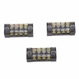 SODIAL(R) 3個600V 15A 4ポジションデュアル行カバーバリアスク(パーツ)