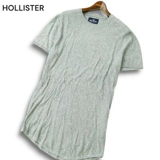 ホリスター(Hollister)のHOLLISTER ホリスター 春夏★ 半袖 クルーネック ニット カットソー Tシャツ Sz.L メンズ 灰 グレー(Tシャツ/カットソー(半袖/袖なし))