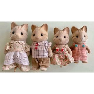 シルバニアファミリー(シルバニアファミリー)のシマネコファミリー　5人 シマリス赤ちゃん(ぬいぐるみ/人形)