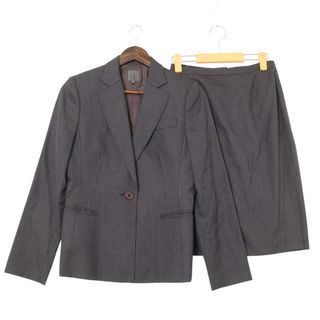 【美品】CK Calvin Klein カルバンクライン 通年 絹 シルク混 セットアップ ジャケット スカート Sz.4/2 レディース グレー(その他)