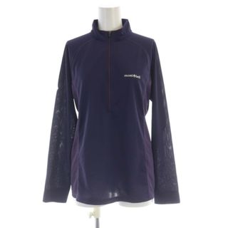 モンベル(mont bell)のモンベル クール ロングスリーブジップシャツ カットソー ロゴ 長袖 L 紺(カットソー(長袖/七分))