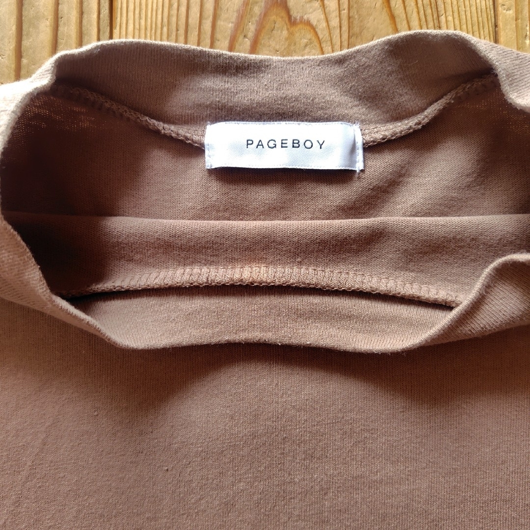 PAGEBOY(ページボーイ)のPAGEBOY ページボーイ BIGシルエットT ベージュ チュニックTシャツ レディースのトップス(Tシャツ(半袖/袖なし))の商品写真