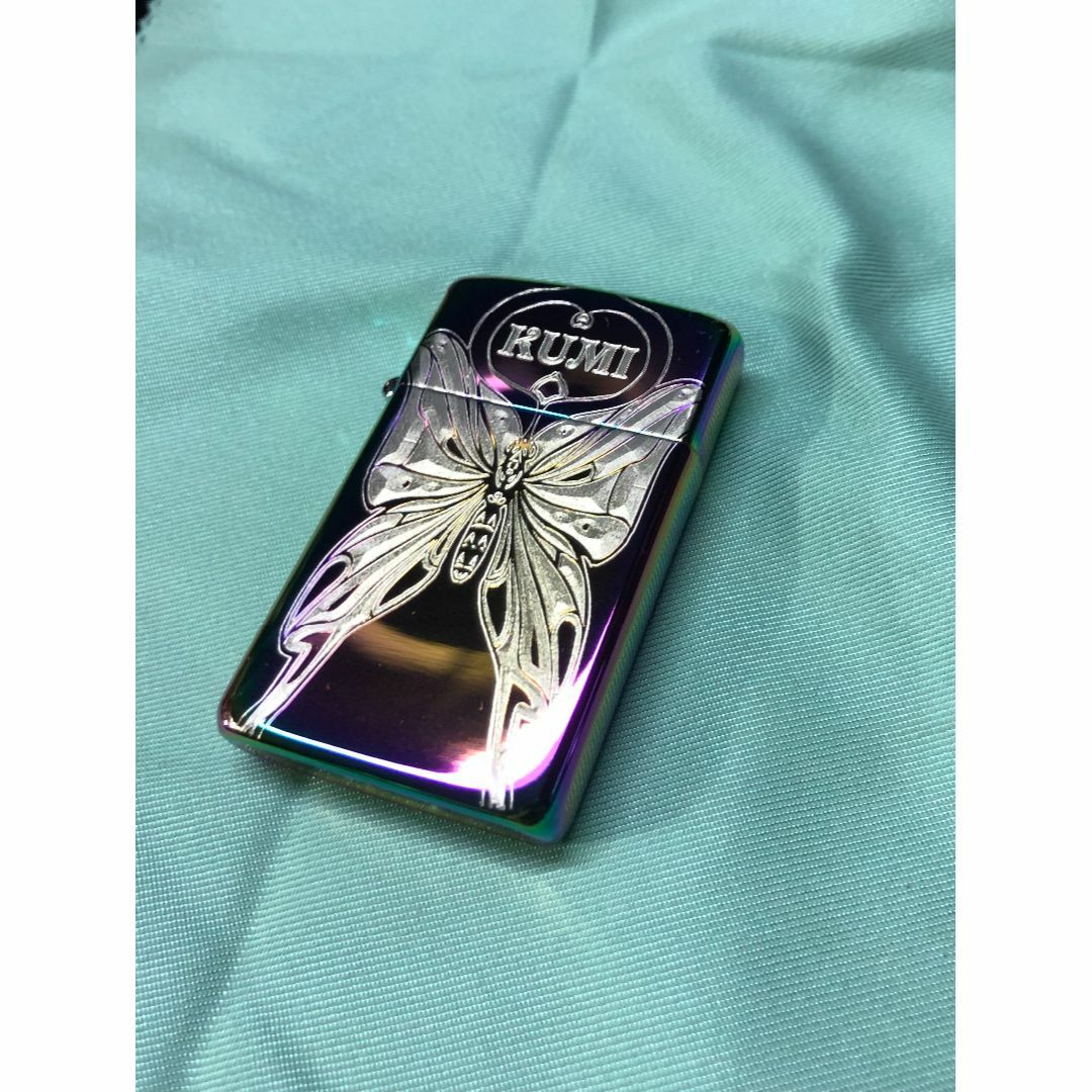 ジッポ　スペクトラムスリム マルチカラー 蝶・名前・zippo バタフライアゲハ メンズのファッション小物(タバコグッズ)の商品写真