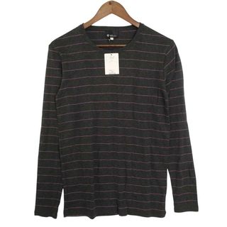 【新品 未使用】 TK MIXPICE タケオキクチ 通年★ 長袖 ボーダー ロンT カットソー Sz.L メンズ グレー(Tシャツ/カットソー(七分/長袖))