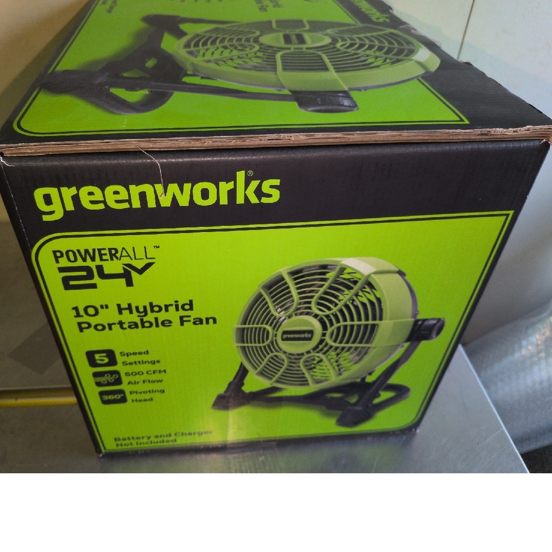 Greenworks 24V ポータブルファン スマホ/家電/カメラの冷暖房/空調(扇風機)の商品写真