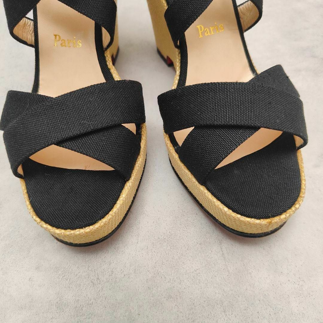 Christian Louboutin(クリスチャンルブタン)の美品 クリスチャンルブタン　ウェッジソールサンダル エスパドリーユ レディースの靴/シューズ(ハイヒール/パンプス)の商品写真