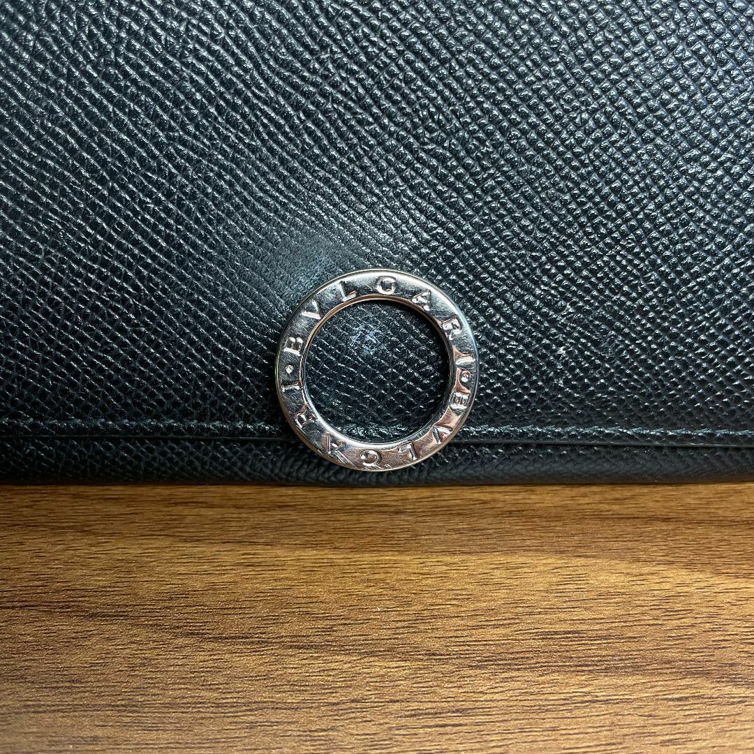 BVLGARI（ブルガリ） 長財布 サークルロゴ 黒 レザー