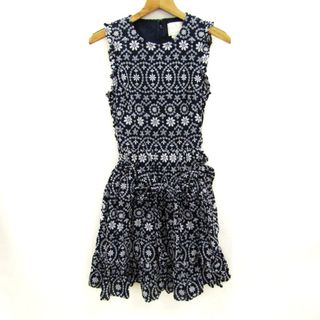 ケイトスペードニューヨーク(kate spade NEW YORK)のケイトスペード ワンピース アイレットレース刺繍 ノースリーブ ブランド レディース 4サイズ ネイビー×ホワイト Kate Spade(その他)