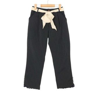 アクシーズファム(axes femme)のaxes femme アクシーズファム 春夏 ストレッチ★ ピンストライプ テーパード スラックス パンツ Sz.M レディース 紺(その他)