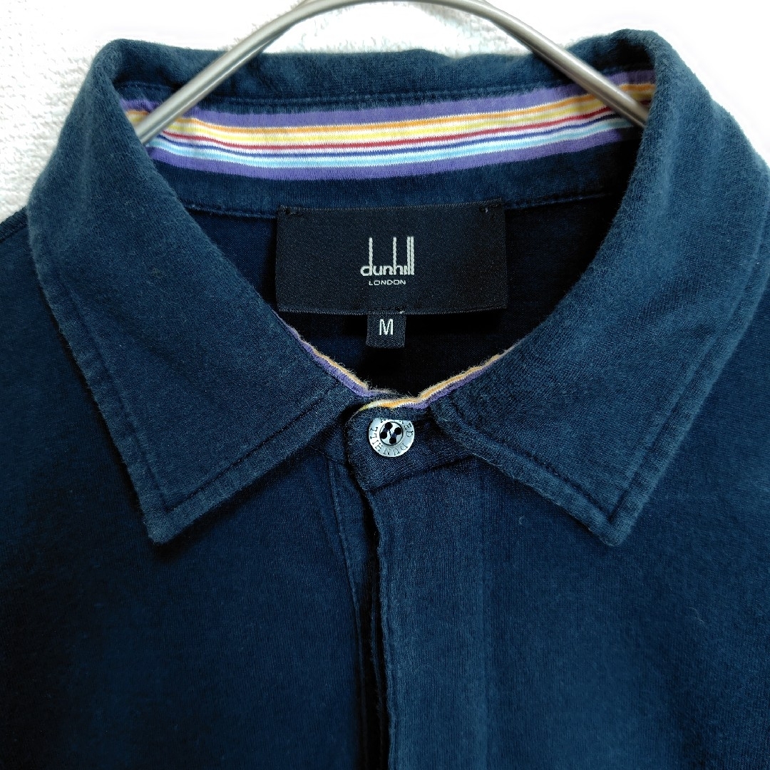 dunhill ダンヒル ポロシャツ イタリア製 ネイビー Dunhill - dunhill ダンヒル イタリア製 ポロシャツ 虹色