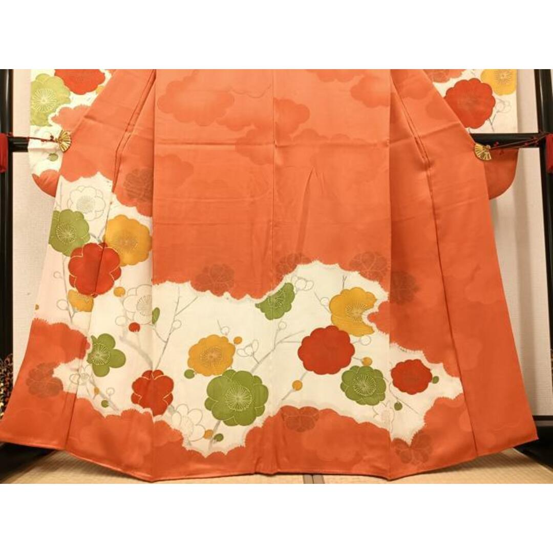 平和屋着物■豪華振袖　駒刺繍　絞り　枝梅文　正絹　逸品　AAAW4407ph レディースの水着/浴衣(振袖)の商品写真
