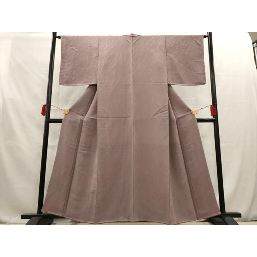 平和屋着物■上質な色無地　霞地紋　薄葡萄色　鬼しぼ縮緬　正絹　逸品　未使用　AAAW4617br レディースの水着/浴衣(着物)の商品写真
