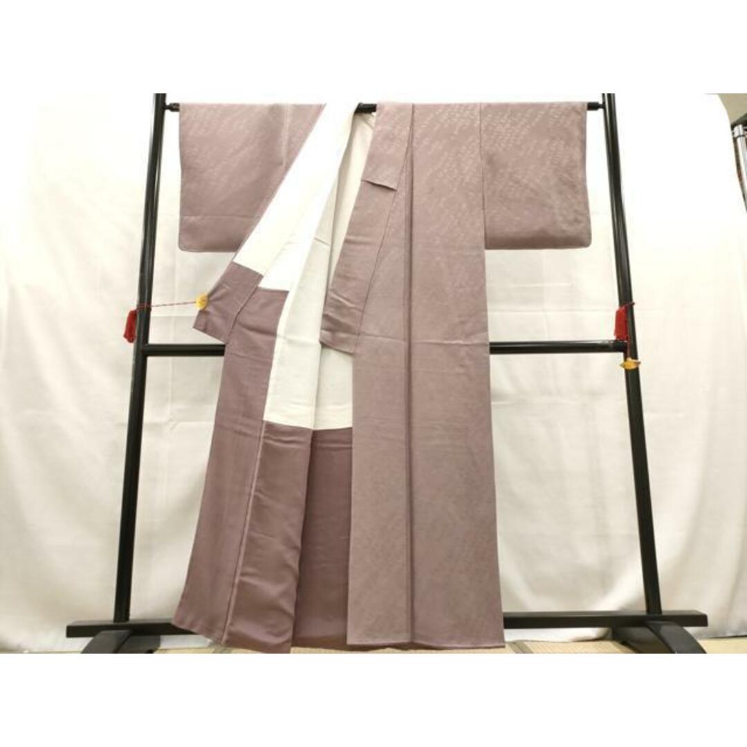 平和屋着物■上質な色無地　霞地紋　薄葡萄色　鬼しぼ縮緬　正絹　逸品　未使用　AAAW4617br レディースの水着/浴衣(着物)の商品写真