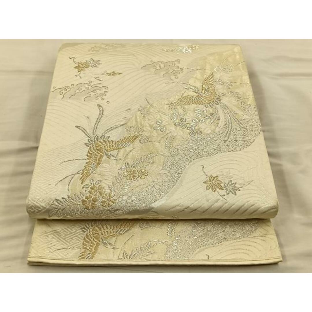 平和屋着物◎美保姿　六通柄袋帯　道長花鳥文　金銀糸　正絹　逸品　BAAT5827xa レディースの水着/浴衣(帯)の商品写真