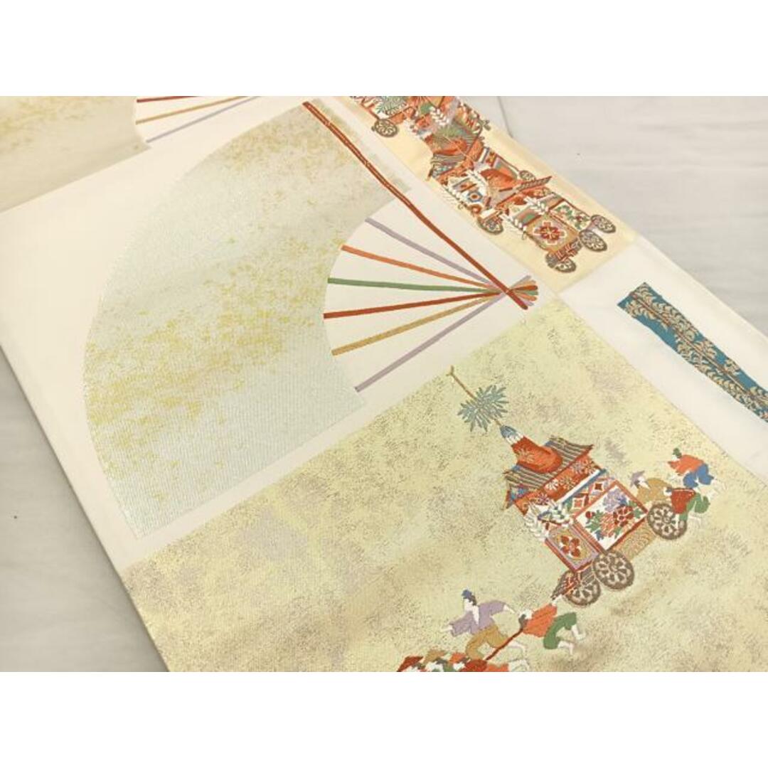 平和屋着物◎六通柄袋帯　唐織　秀景祇園祭　引箔　正絹　逸品　未使用　BAAR4976ct レディースの水着/浴衣(帯)の商品写真
