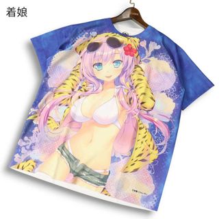 【美品】着娘 KIMUSUME ツクルノモリ 有葉★ ガールズコレクション 半袖 Tシャツ カットソー Sz.L メンズ(Tシャツ/カットソー(半袖/袖なし))