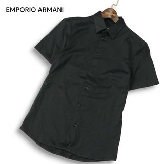 エンポリオアルマーニ(EMPORIO ARMANI)のEMPORIO ARMANI エンポリオ アルマーニ 春夏★ 半袖 シャツ Sz.39/15 1/2 メンズ 黒(シャツ)