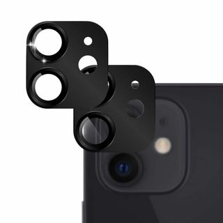 【モデル:iPhone 12 ブラック】Seninhi カメラレンズカバー iP