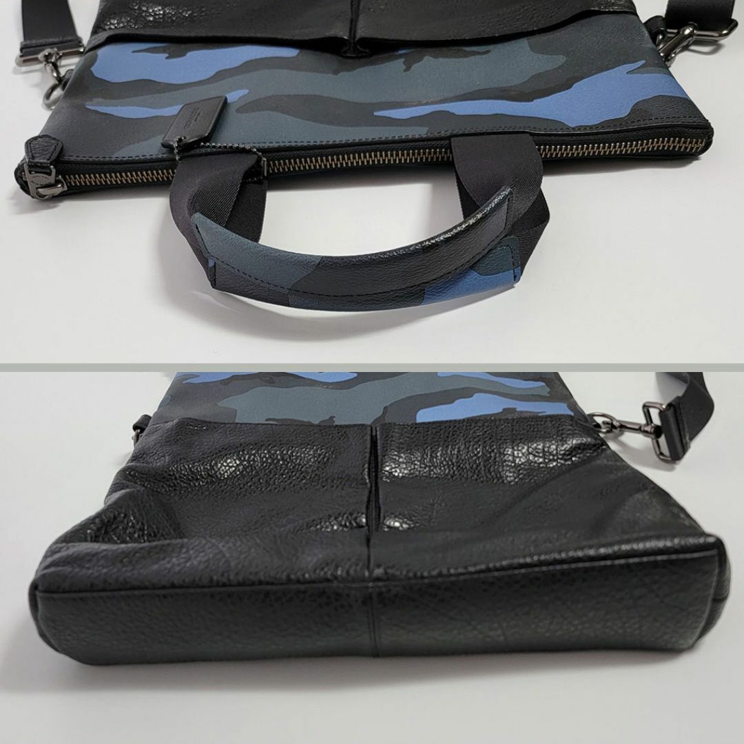 未使用COACH ボディーバッグ カモフラ 迷彩 レザー PVC ブラック