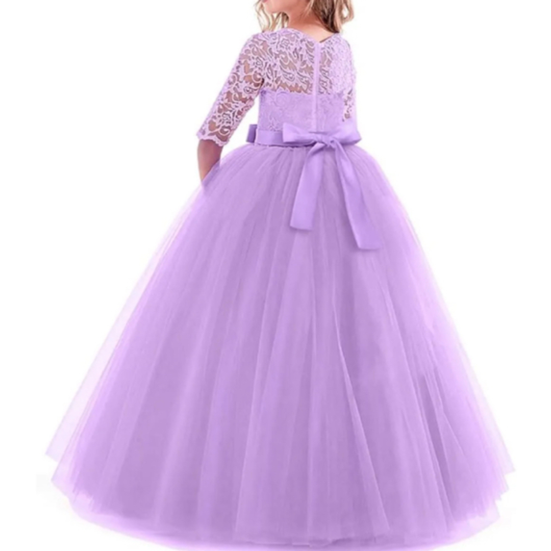 -ラプンツェル風- 子供用ドレス　チュールドレス　ロングドレス　パープル キッズ/ベビー/マタニティのキッズ服女の子用(90cm~)(ドレス/フォーマル)の商品写真
